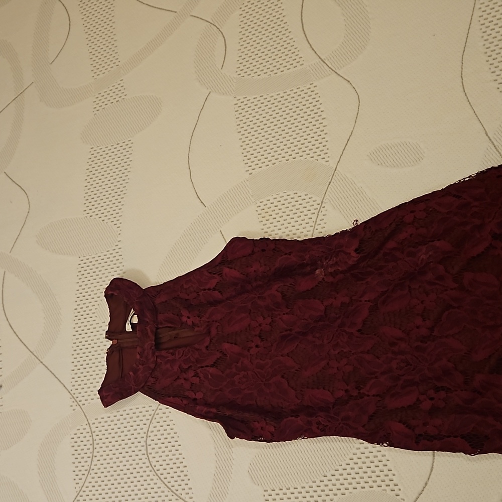 Speechless Party Halter Dress - Maroon lace